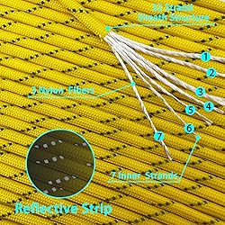 VVAAGG Reflective Paracord Rope 100FT, 7 Strand