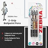 Zebra Pen Z Grip Black Ballpoint Pens 3 Pack Retractable with Clip view 2