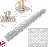 SUL Square Anti Slip Shower Mat Non Slip Drain Holes Suction Cups view 3