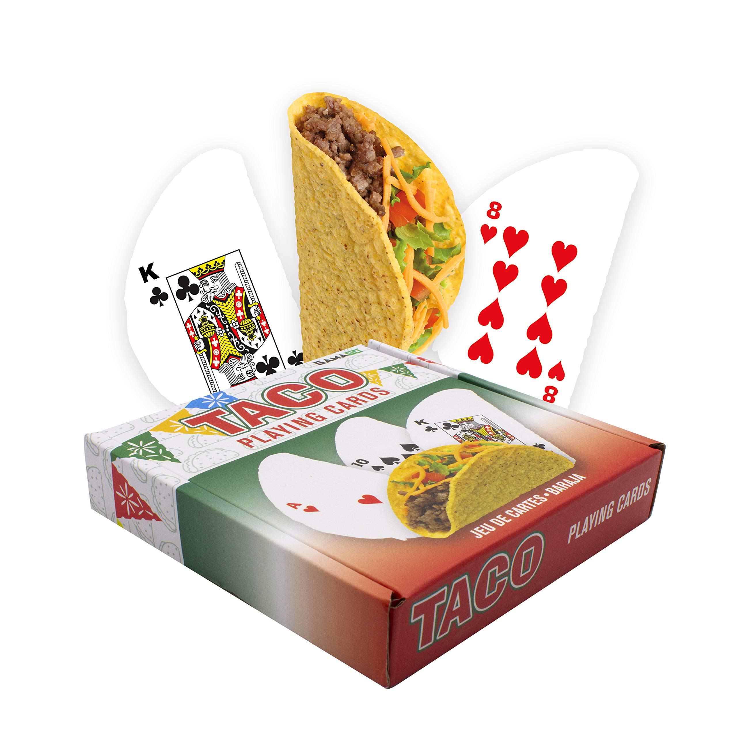 GAMAGO Taco Playing Cards - Taco Shaped Deck of Cards to Play Your Favorite Card Games - Gift for Birthdays, Stocking Stuffers, White Elephant, & Holidays Gifts