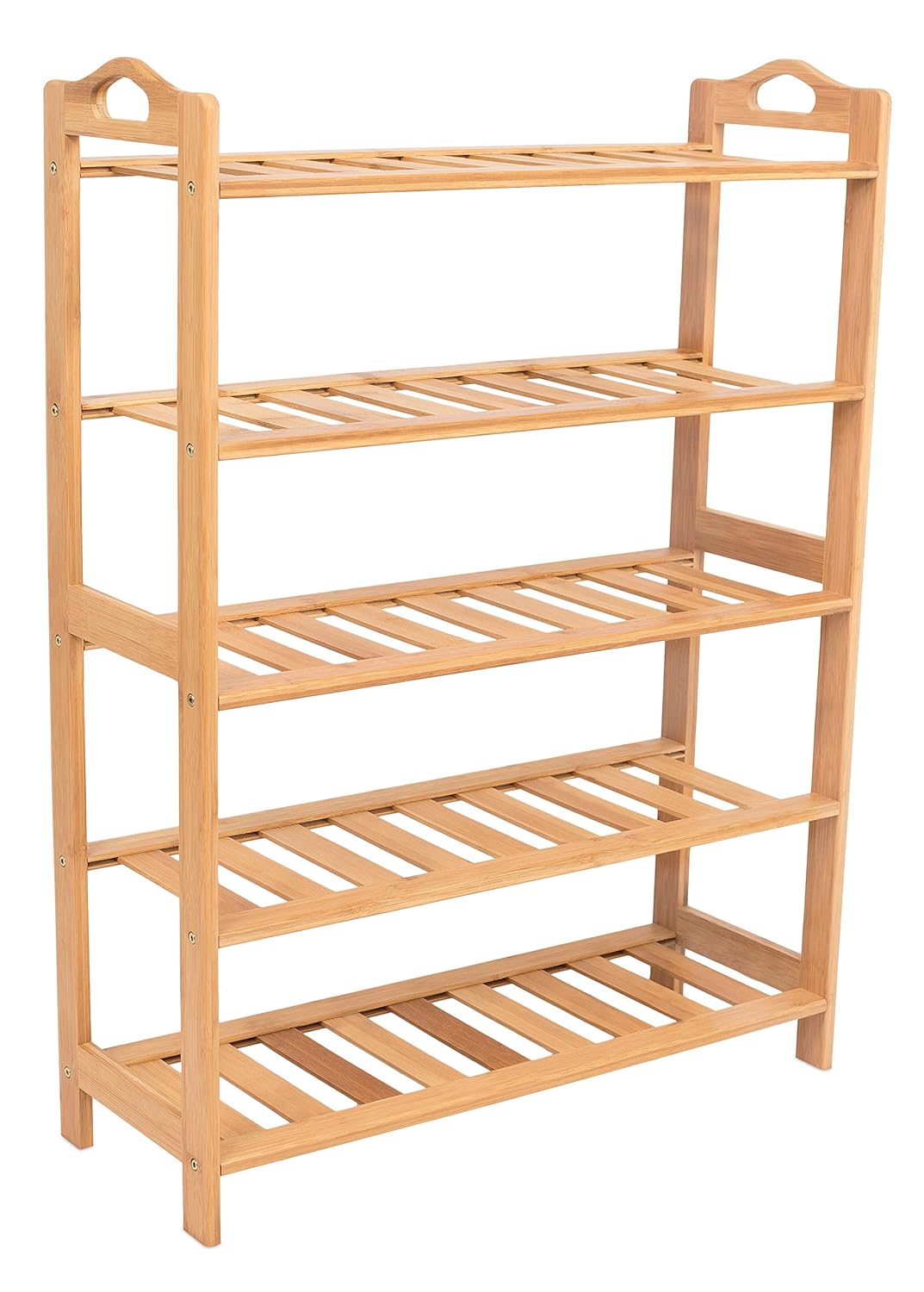bamboo shoe rack amazon on Birdrock Home Free Standing Bamboo Shoe Rack With Handles 5 Tier Wood Closets And Entryway Organizer Fits 15 Pairs Of Shoes By Birdrock Home Amazon In Home Kitchen