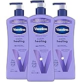 Vaseline Intensive Care Calm Healing Body Lotion 3 count for Dry Skin Made with Ultra-Hydrating Lipids and Lavender Extract to Heal and Restore Dry Skin 20.3 oz