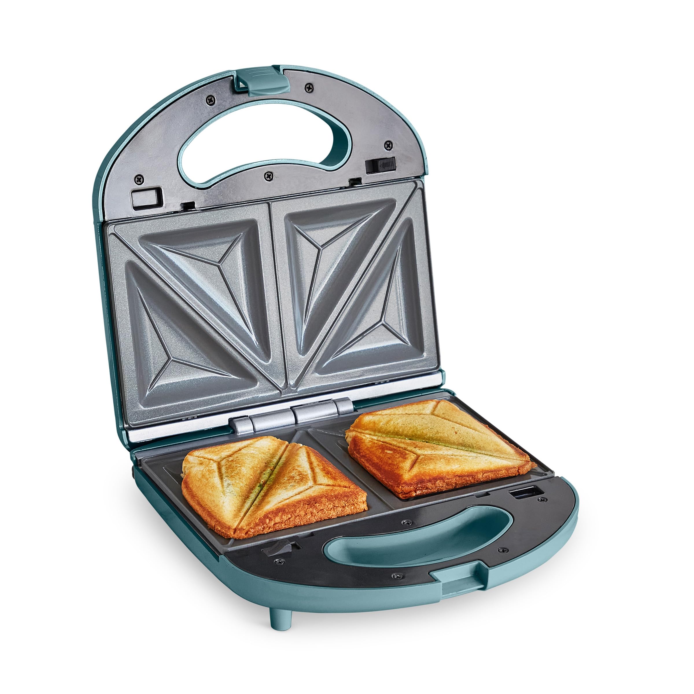 Greenchef Electric Appareil à Sandwich, Plaques Antiadhésives En Céramique Saine, Croque Monsieur, Presse à Panini, Sans Pfas Ou Bpa, Multifonctionnel, Température Contrôlée, Led, Fumée Bleu Ciel