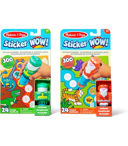 Melissa & Doug Pack De Pegatinas WOW! Perros Y Unicornios – 2 Sellos Con 600 Pegatinas Y 2 Libros De Actividades De 24 Páginas, Ideal Para Viajes Y Creatividad