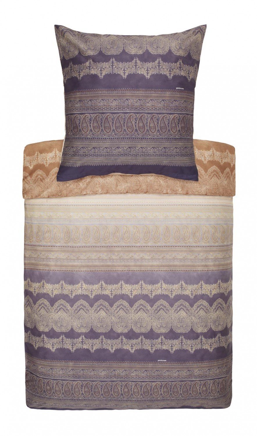 Bassetti BRUNELLESCHI 9285874 Bed Linen + 1 Pillowcase 100% Cotton Sateen in Grey v.G6 Dimensions: 135 x 200 cm + 1 Compartment 80 x 80 cm