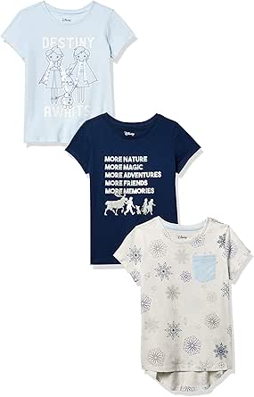 Spotted Zebra Disney | Marvel | Star Wars | Frozen | Princess Girls and Toddlers' Short-Sleeve T-Shirts, Multipacks