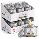 Caterpax 6 Hour Chafing Fuel Cans for Food Warmers and Buffet Trays 24 Pack | Food Burners, Catering Supplies, Buffet Warmers, Odorless, Smokeless, Canned Heat, Food Warmer, Indoor Safe Chafing Fuel Cans