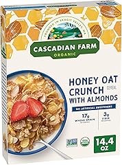 Cascadian Farm Honey Oat Crunch with Almonds, Organic Cereal, Made with Whole Grain, 14.4 oz
