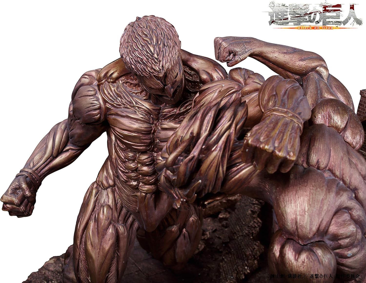 Amazon 全世界50限定 進撃の巨人 エレンvs鎧の巨人 ポリレジン超大型ジオラマ ブロンズver フィギュア ドール 通販