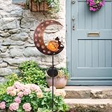 TERESA'S COLLECTIONS Large Garden Moon Fairy Solar Light 39in Crackle Glass view 2