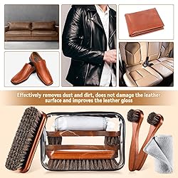 4 Pcs Horsehair Shoe Brush Kit Polishing Daubers