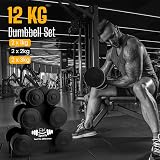 FK Sports Dumbbells Set with Stand Rack 12Kg 1/2/3 Kg Weights view 6