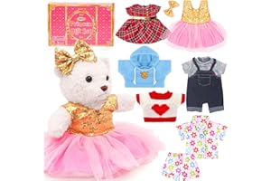 FUNCREVITY Build a Bear Clothes Outfit, Fit Most 12-16 Inch Bears Stuffed Clothes Pajamas Plushy for Stuffed