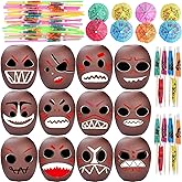 Haundry 12 Pack Coconut Cups with Straws Cocktail Picks and 12 Stickers, DIY Hawaiian Cups Tropical Luau Tiki and Beach Party Decoration