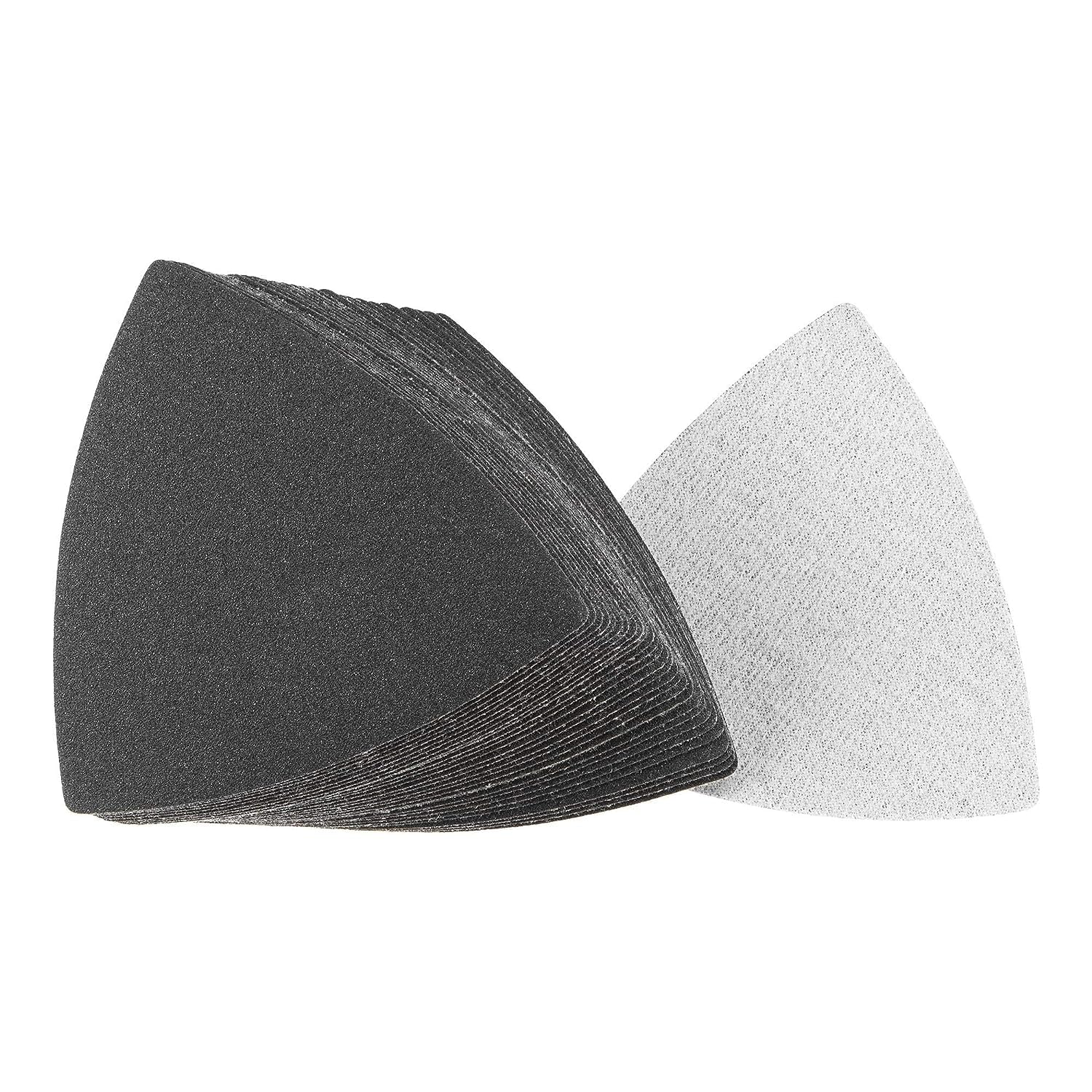 TA-VIGOR 30Pcs 180 Grit Triangular Sandpaper, 90mm Hook and Loop Sanding Pad Fit 3-1/2 Oscillating Multi-Tool, Electrostatic Sand Planting Sanding Paper Silicon Carbide for Wet and Dry Use