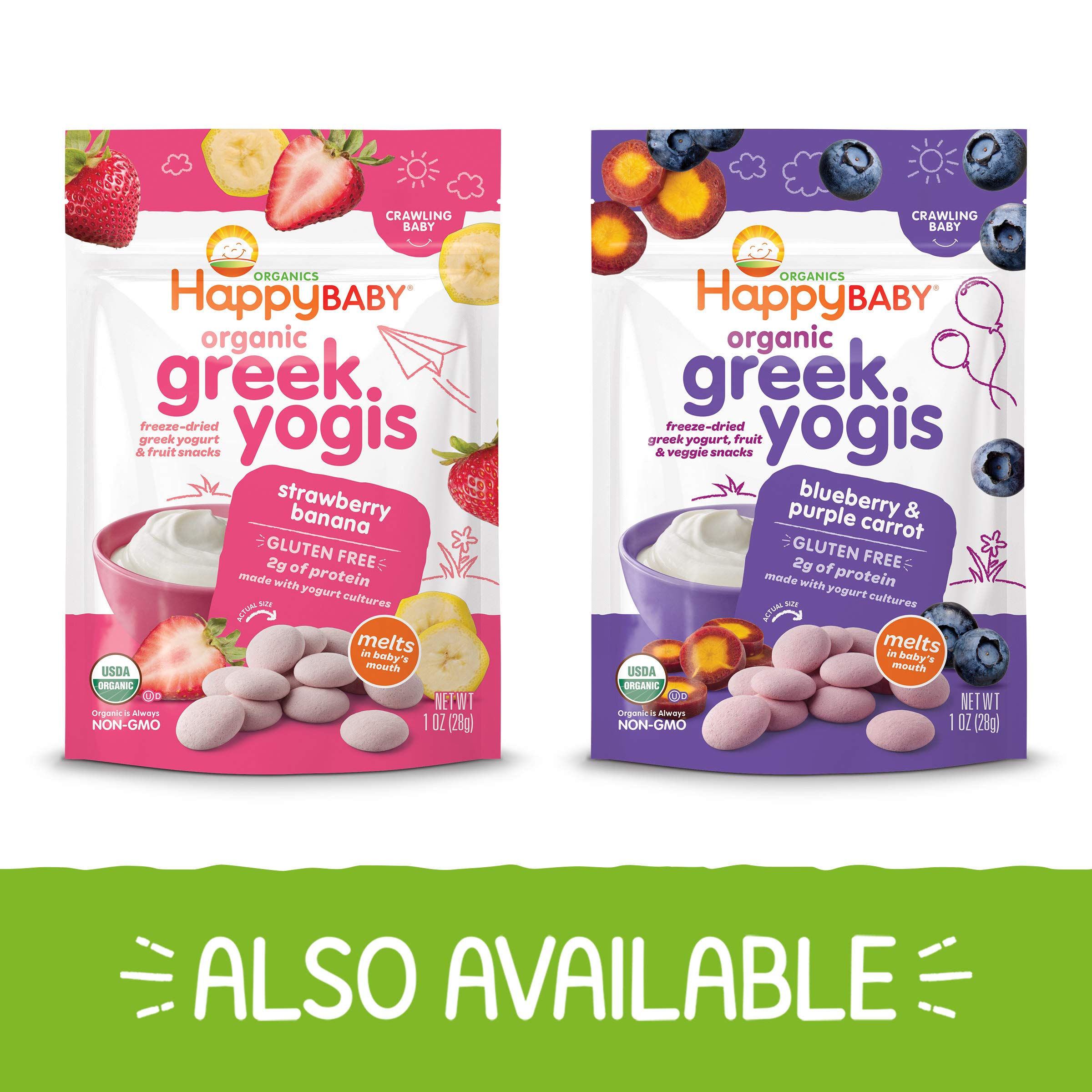 Happy Baby Organic Yogis FreezeDried Yogurt & Fruit Snacks Mixed Berry