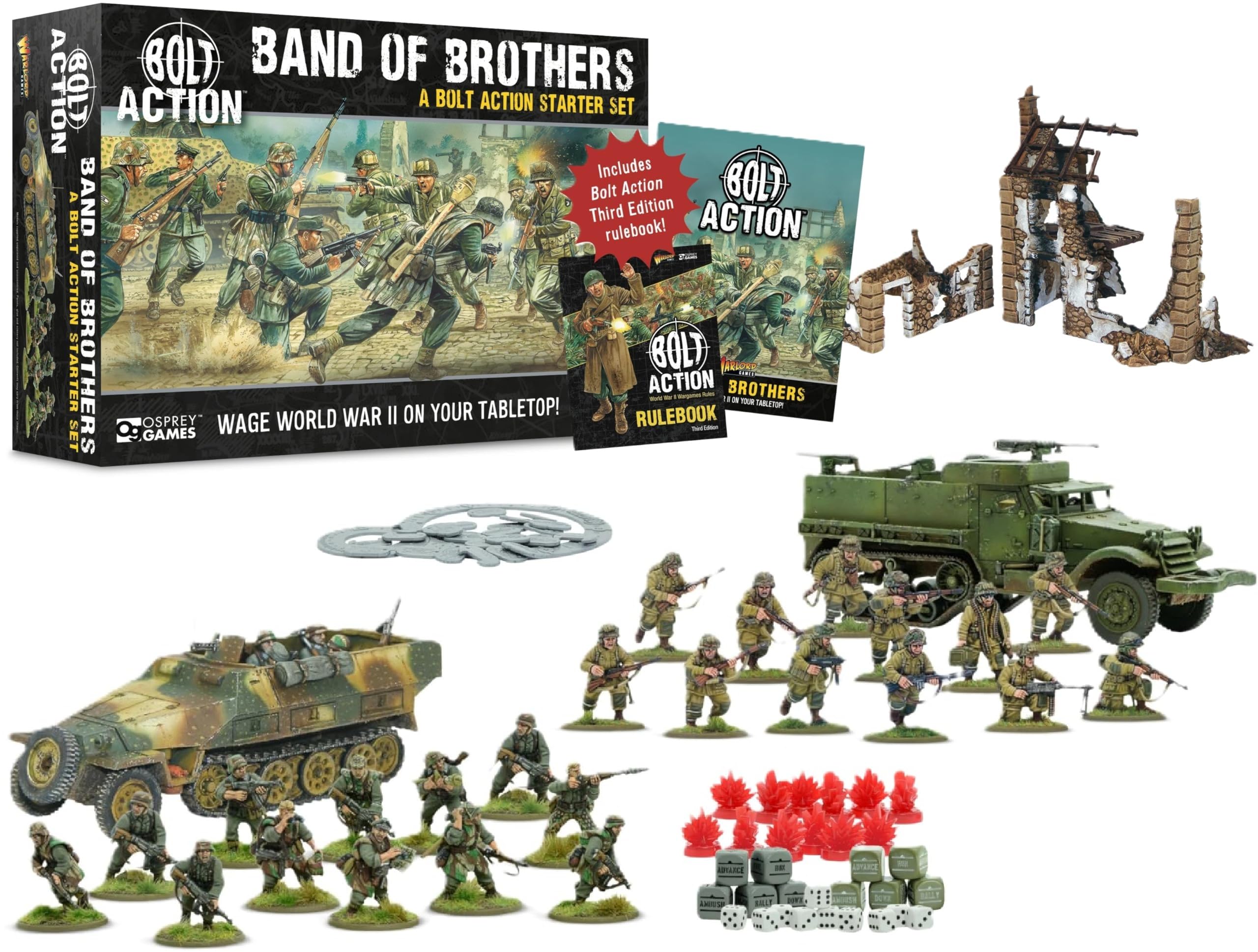 Warlord Games Band of Brothers - Bolt Action Third Edition Starter Set 28mm World War 2 Strategy Battle Game for 2 or more Players Using Miniatures