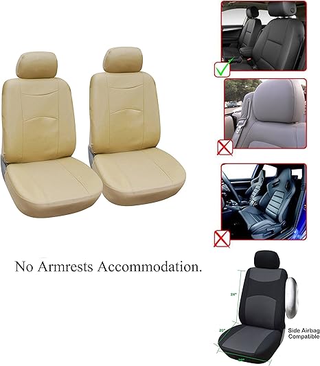 Amazon Co Jp Optブランド ビニール レザー フロント カーシートカバー 2枚 Kia Soul Ev L1510 タン対応 Generic