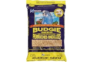 Hagen Parakeet/Budgie Staple VME Seed – Premium Blend, Nutritionally Balanced, Fortified with Vitamins & Minerals, Dust-Free Mix for Budgies, 6 lb Bag