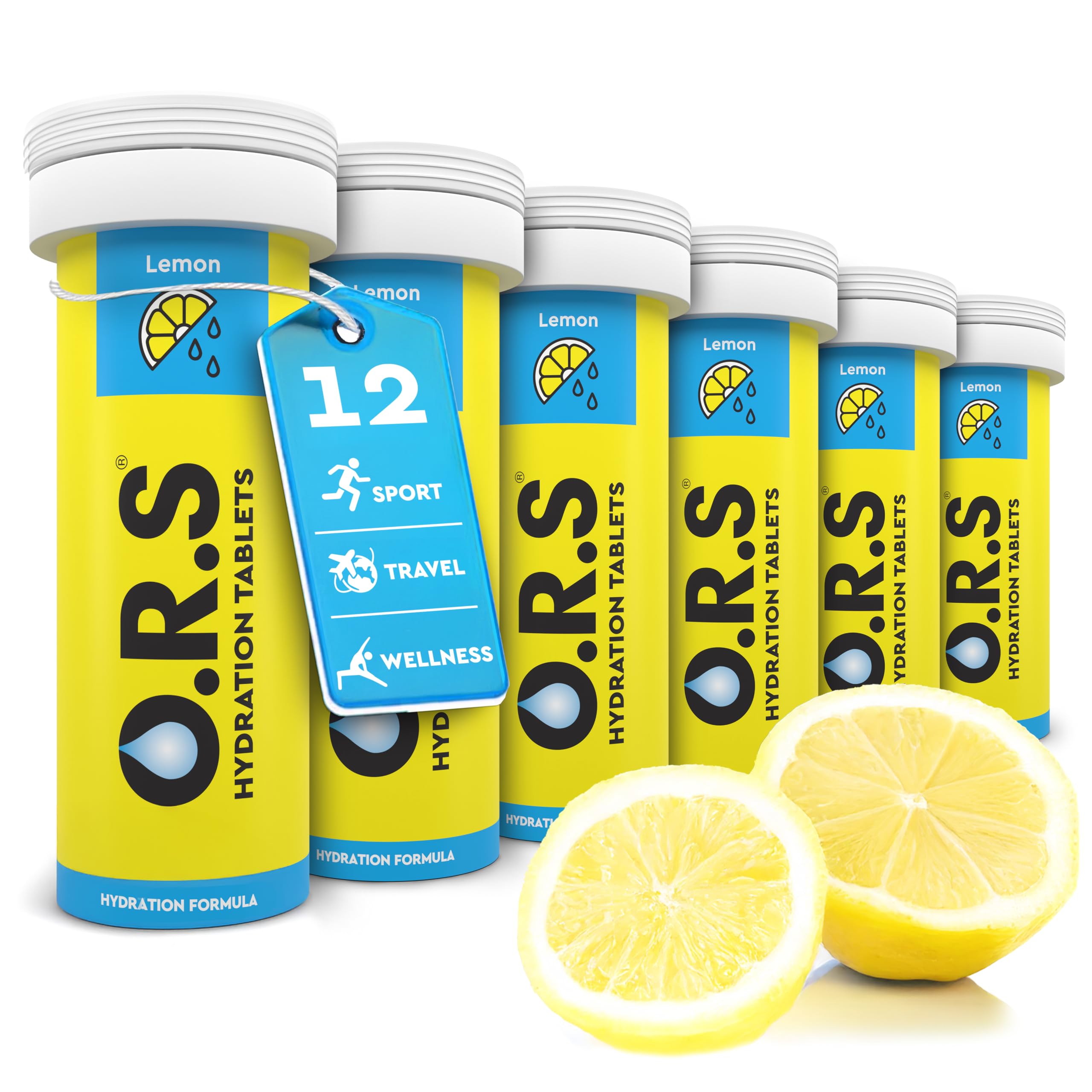 O.R.S Hydration Tablets with Electrolytes, Vegan, Gluten and Lactose Free Formula – Soluble Sports Hydration with Natural Lemon Flavour, 72 Count