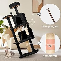 TSCOMON 58.5inch Large Cat Tree Tower Condo for