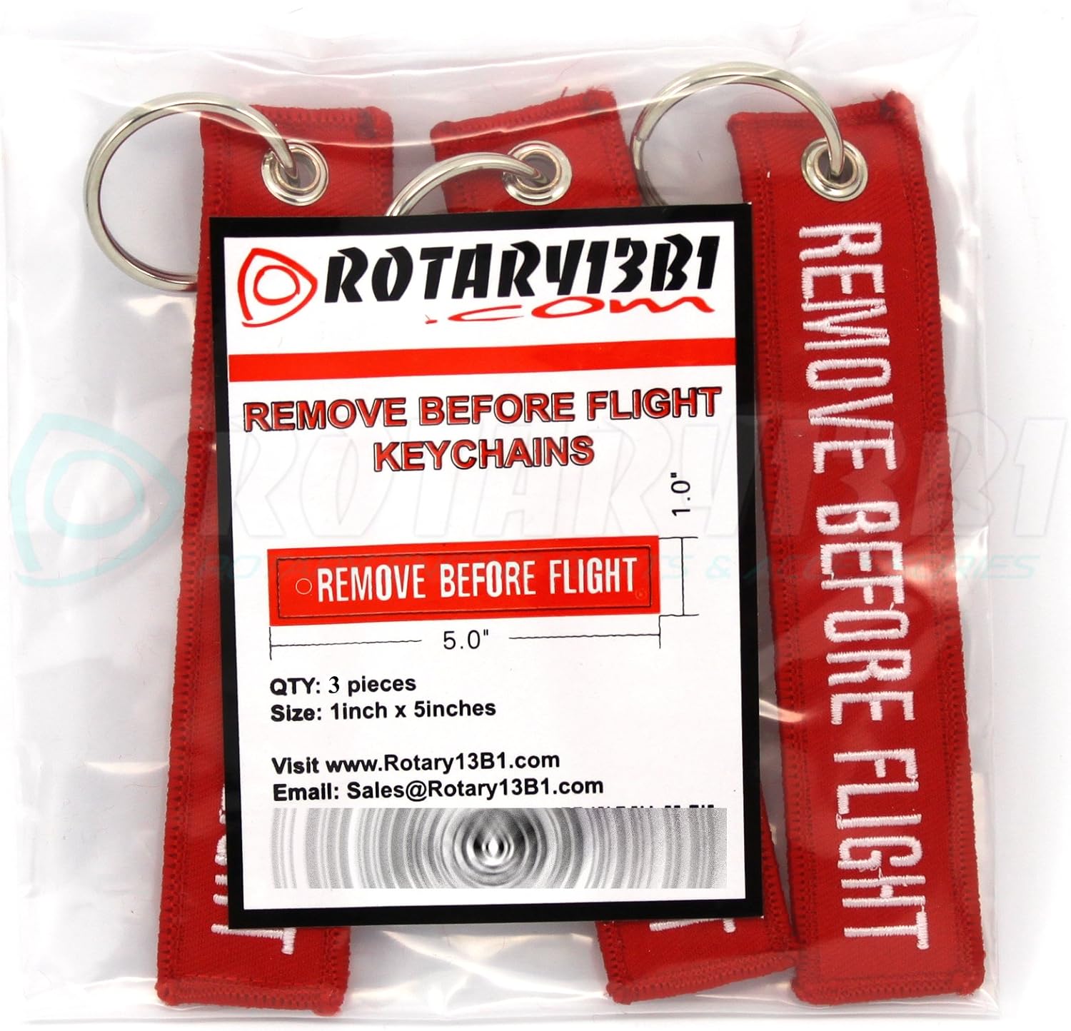Rotary13B1 Remove Before Flight Key Chain - 3 Pack Red: Automotive