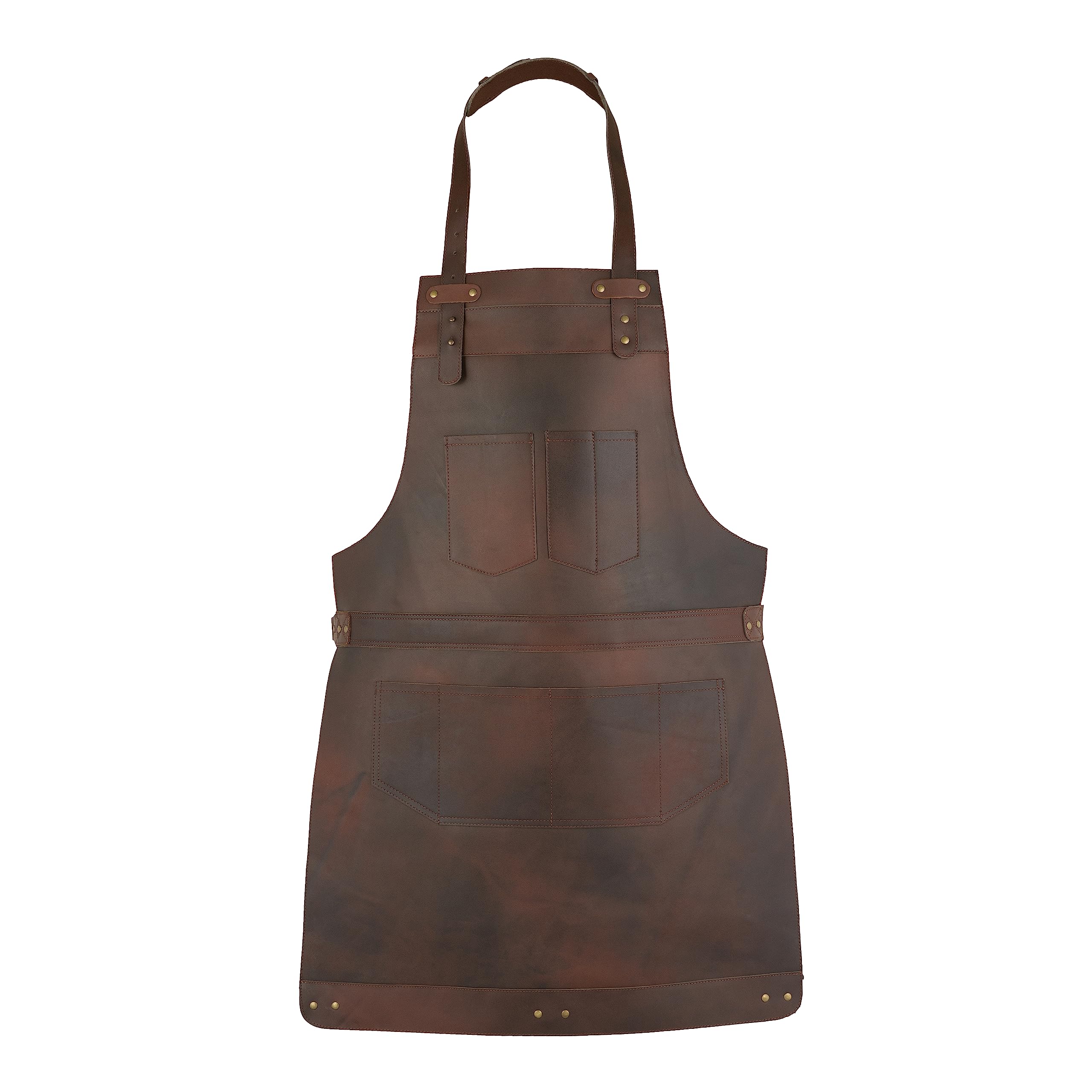 Dark Brown Full Grain Leather Apron Butcher -Cook-BBQ -Cooking - Wood work - Cheff - BBq Grill Gift - DIY - Grill Apron