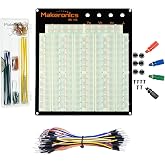3220 Tie-point Solderless Breadboard Kit 140 U-shape 65 Jumper Wires | With Aluminum Back Plate Compatible with Prototyping Circuit Arduino