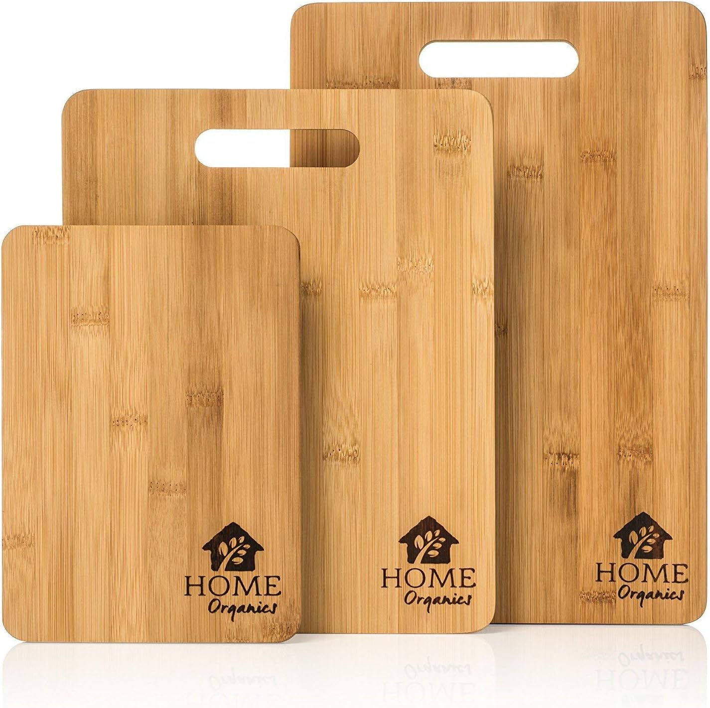 Home Organics Premium Bamboo Chopping Board Set - Set of 3 Wooden Cutting Boards, Default - Image 4