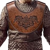 HiiFeuer Embossed PU Leather Chest Armor, Viking Warrior Chest Armor, Medieval Knight Armor for LARP Cosplay Activities