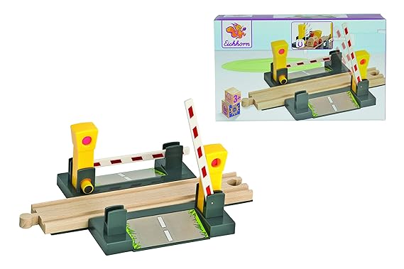 Eichhorn 100001506 - Bahn, Ü?bergang - Schranke mit Magnetfunktion - 6x25x15cm - verbaubar mit nahezu allen Schienenbahnsyste