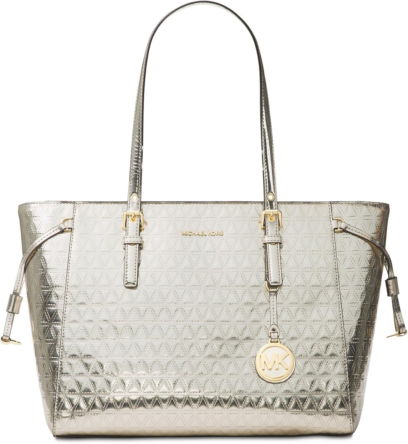 Michael Kors Voyager Pearl Grey Saffiano Leather Tote Bag Michael Kors