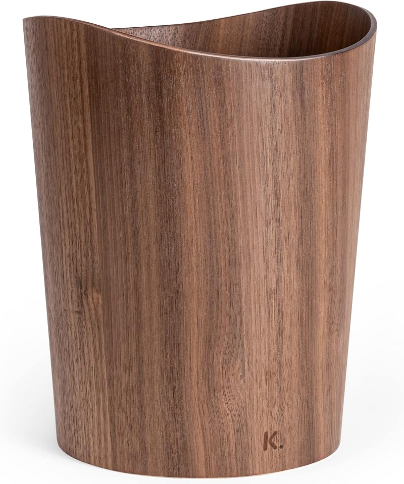 Kazai Real Wood Waste Paper Bin Börje 9L Walnut Office Kids Room