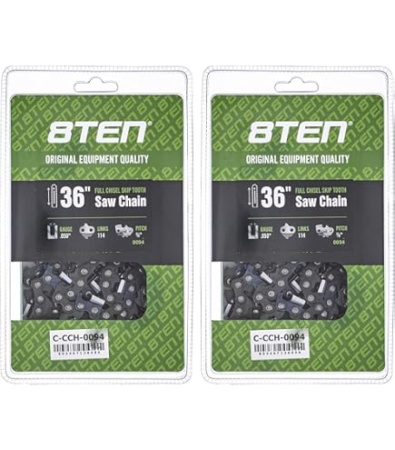 Amazon.com: 8TEN Full Chisel Skip Tooth Chainsaw Chain 36 Inch