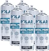 Polar Direct to Rust Metal Spray Paint Satin Anthracite 6x400ml