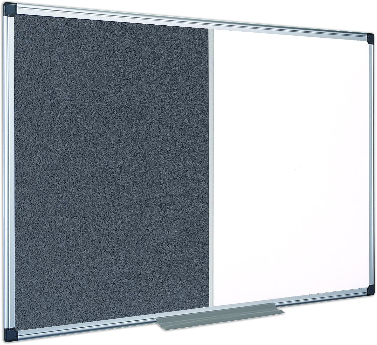 Bi-Office Combination Board Maya, Grey Felt/Melamine, Aluminium Frame, 180 x 120 cm, 180x120cm