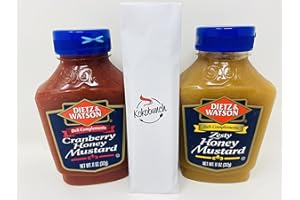 GENERIC Dietz & Watson Honey Mustards Variety Bundle | Cranberry Honey Mustard | Zesty Honey Mustard With Kokobunch Kit 2 - 9oz PACK