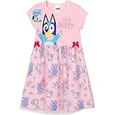 Bluey Girls Dresses for Kids Cute Toddler Dress with Tulle Mesh Short Sleeved for Party Summer or as a Birthday Outfit