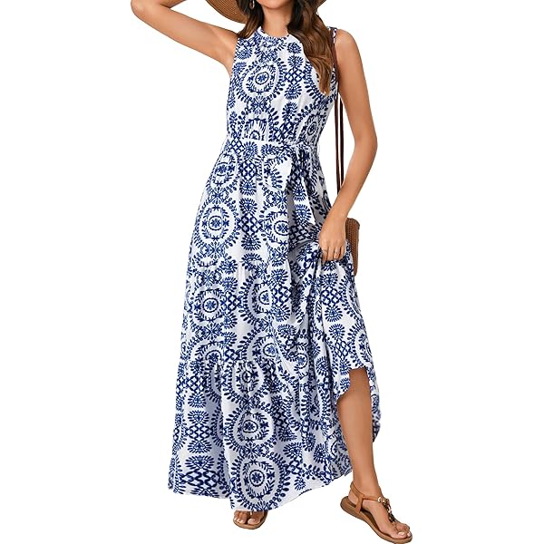 princess polly baby blue dress Milumia Women's Floral Print Puff Short Sleeve Dresses Boho Shirred Flared Maxi  Dresses Multicolor X-Large at Amazon Women's Clothing store