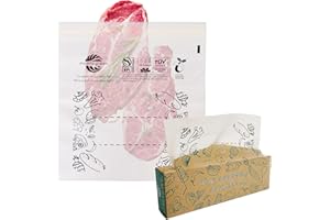 Moonygreen Compostable Food Storage Bags, Large Gallon Resealable Freezer Bags, 50 Count, 10.5 x 10.6 inches, Extra Thick, Certified US BPI ASTM D6400 Europe OK Compost