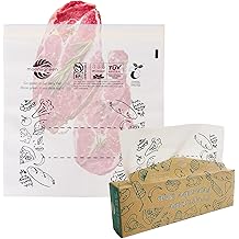 Moonygreen Compostable Food Storage Bags, Large Gallon Resealable Freezer Bags, 50 Count, 10.5 x 10.6 inches, PFAS &amp; BPA FREE