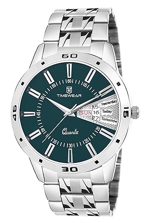Anlog Green Dial Day Date Watch for Men