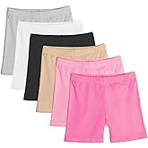 LAETBBE 6 Pack Girls Shorts Girls Under Dress Dance Cotton Shorts Girl Bike Short Multicolor 2-10 Years