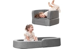 RONBEI Toddler Travel Bed Sofa Chair, Portable & Lightweight Toddler Kids Travel Beds with Removable Cover and Carrying Bag