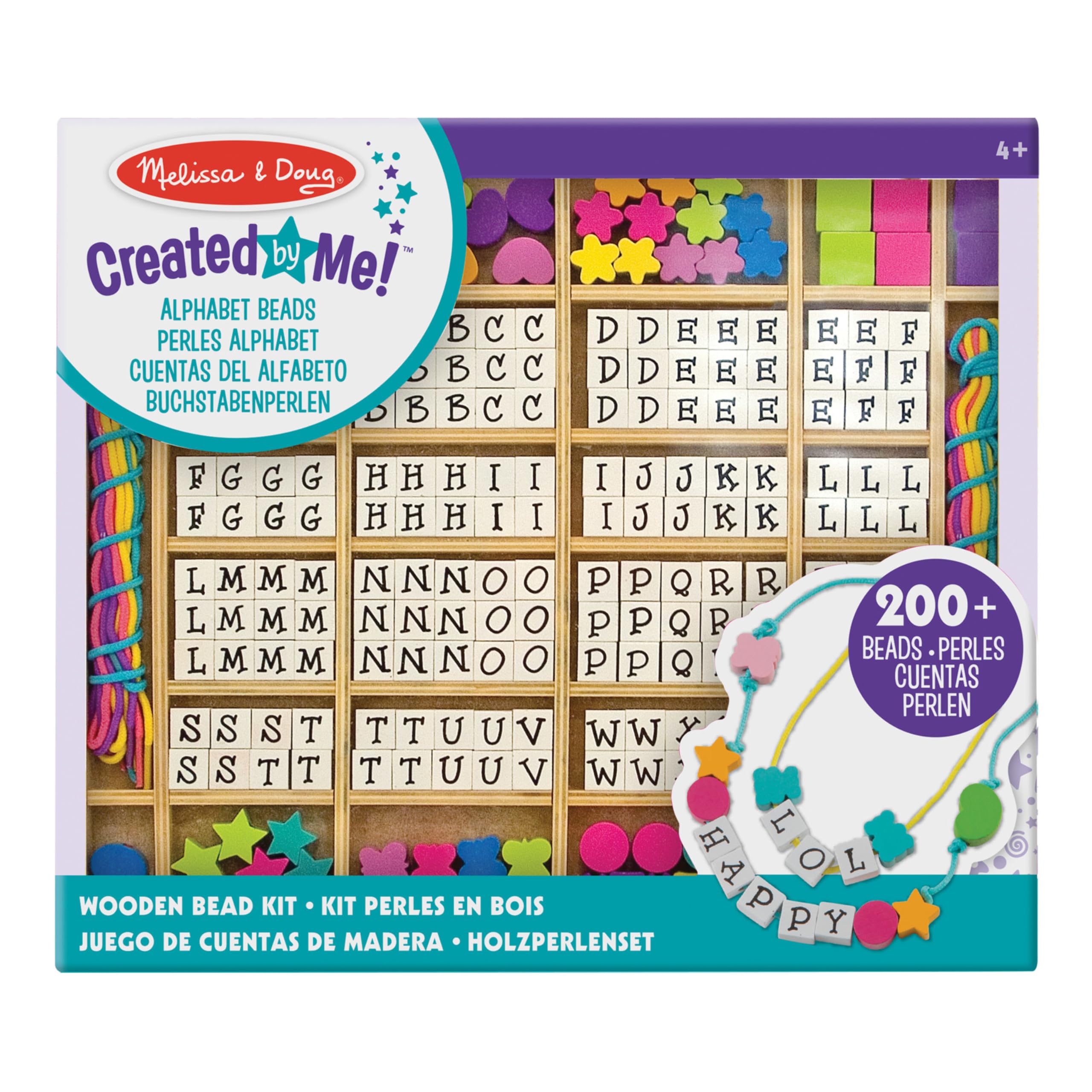 Melissa & Doug Arts and Crafts Beads, Multicolor, Wooden Stringing Beads
