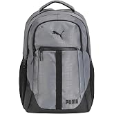 PUMA Strategy Ripstop Backpack with Padded Adjustable Straps, Laptop Sleeve &amp; Water Bottle Pockets, Cast Iron, One Size