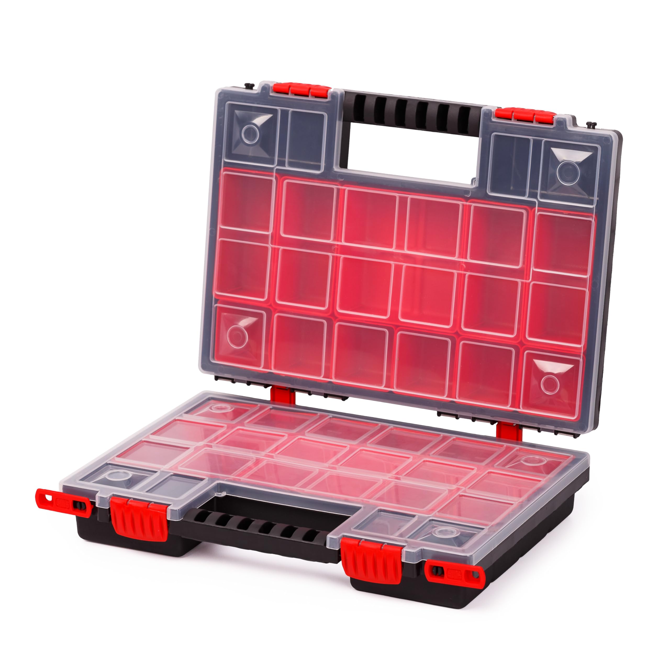 MIVOS Double assortment box, 344 x 249 x 100 mm, 22 removable inserts, sorting box for accessories and small parts, made in the EU