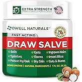 Owell Naturals Drawing Salve Ointment with Pure Shea Butter, for ingrown Hair, Boil, Splinter Remover, Bug Spider Bites, Bee Sting, Mosquito Itch, Poison Ivy, Burns & Cuts, 1oz