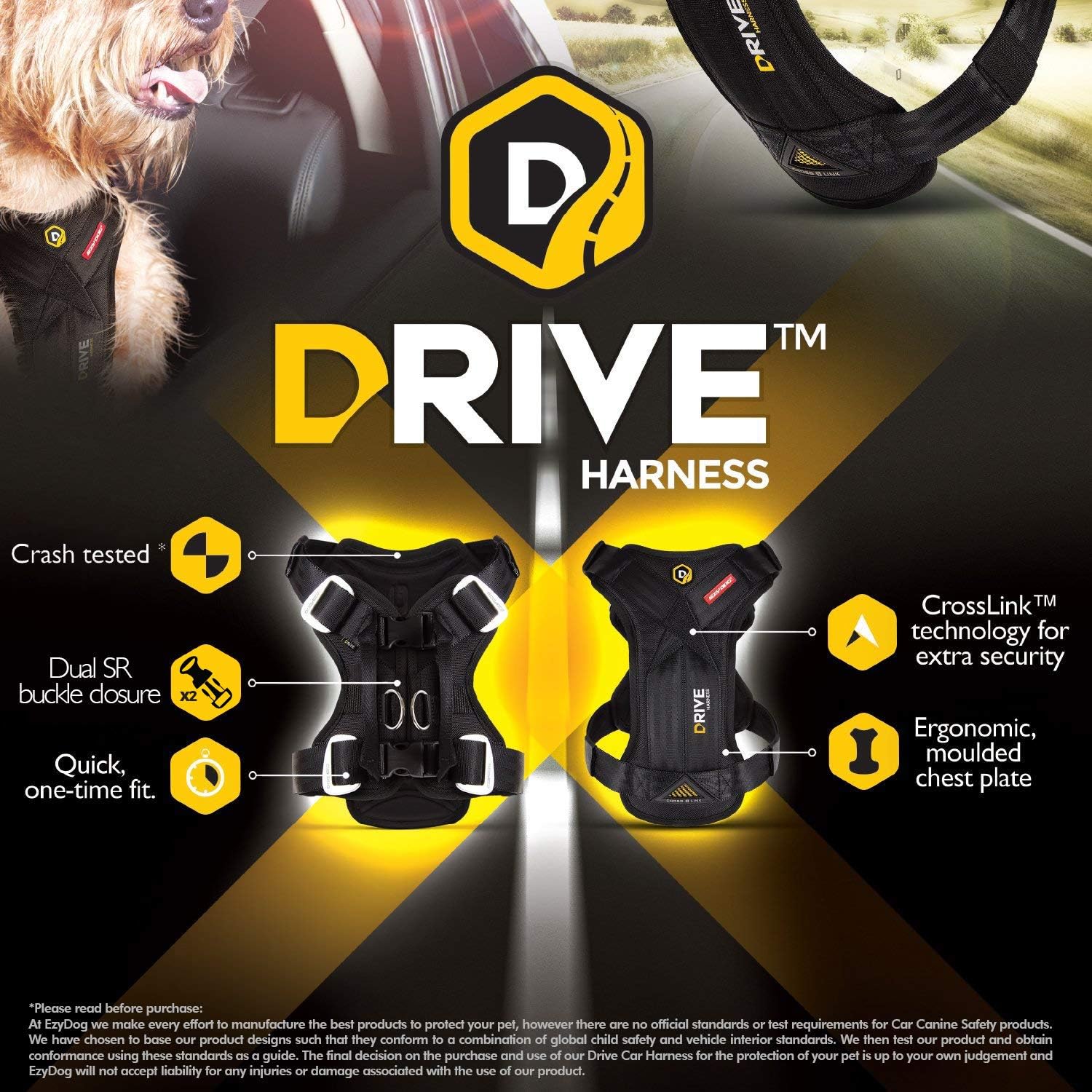 ezydog drive safety travel dog car harness