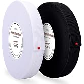 XKDOUS Elastic Band for Sewing, 0.75 Inch 16 Yards,2 Roll,Black and White | Knit Bands for Sewing Waistband and Pants Waist, High Elasticity(8 Yard White, 8 Yard Black)